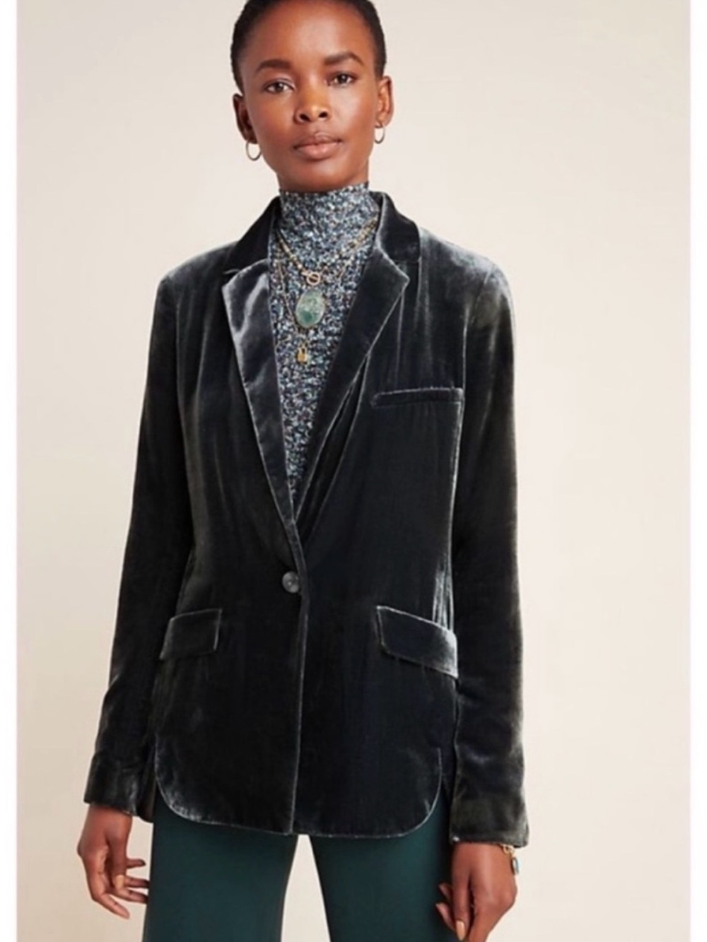 Anthropologie Alessia Velvet Blazer